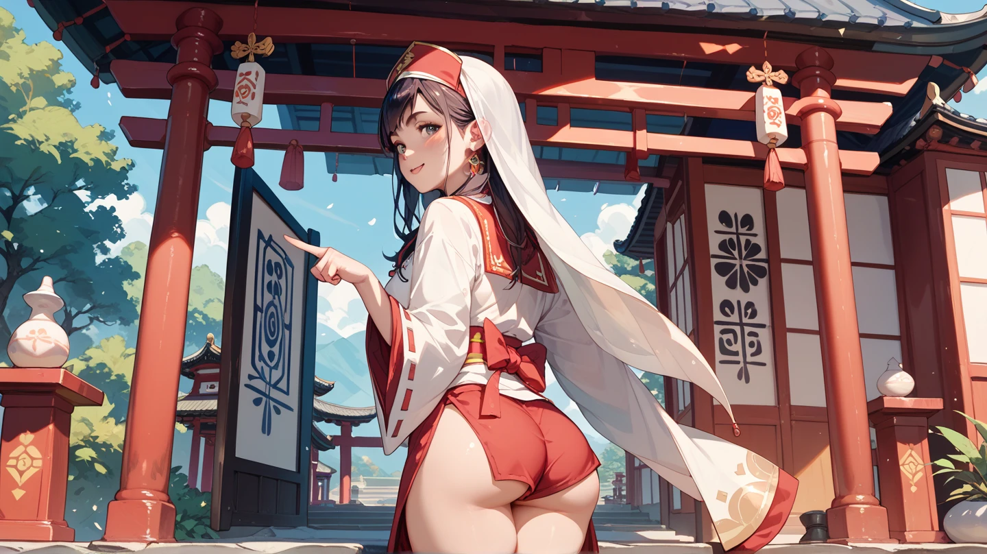 (masterpiece:1.5, Highest quality, Very detailed、 Dutch Angle、Semi-Realistic、Fantasy)(One girl, alone)(White and beautiful hair,,Straight Long Hair)(Wearing Han clothes, Royalty、White and red Hanfu:1.6,Thick fabric,Long sleeve)、((Off the shoulder、Medium Chest、ruby ​​necklace))(From behind：1.4,The buttocks are slightly exposed、Legs wrapped in tights)(Cherry tree、dead tree、Mystical Night、Particles of light float around the woman、Space for fantasy)

