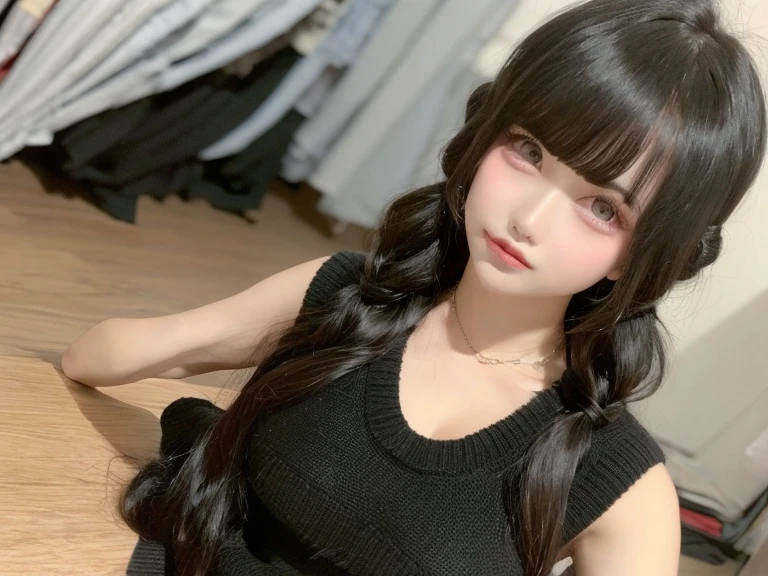 Japanese girl, (Highest quality:1.4),(Masterpiece:1.3),(sharp focus:1.2),Japanese girl, (Highest quality:1.4),(Masterpiece:1.3),(sharp focus:1.2), (Virtual image:1.4),(Beautiful woman in perfect style:1.4) , Semi-long ponytail with bangs),glowing face,full body photo,(Red cheeks:1.3), outdoor, Sitting on the balcony of a wooden house in the countryside