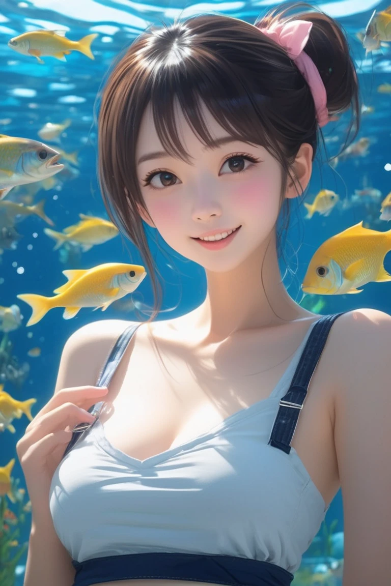 A sexy 13-yr Asian girl is wearing transparent catfish cap sexy full body detail anatomy figure, wearing transparent two piece scally detailed on skin, wearing scally fish like skin texture body, lifting up plump pussy , wavy blue short hairstyles from the flow water, ((having fish tails instead of toes))((goblin ears))(scally fish arms & legs))((showing feets near camera)) (accurate details of hands & fingers)) hard big errect nipples, open legs splitting position,exposed pussy line, exposed panties, exposed pussyline, smiling with teeth exposed. Sparkling gray eyes, charms, face details & fucos skin texture colored blue, swimming under the ocean showing corals, urchins, fish, turtle, whale, bubbles of air for accurate background masterpiece ((with full blue fish like scales skin textured all over her body)) (( has gills)) swimming with ocean current waves under the sea