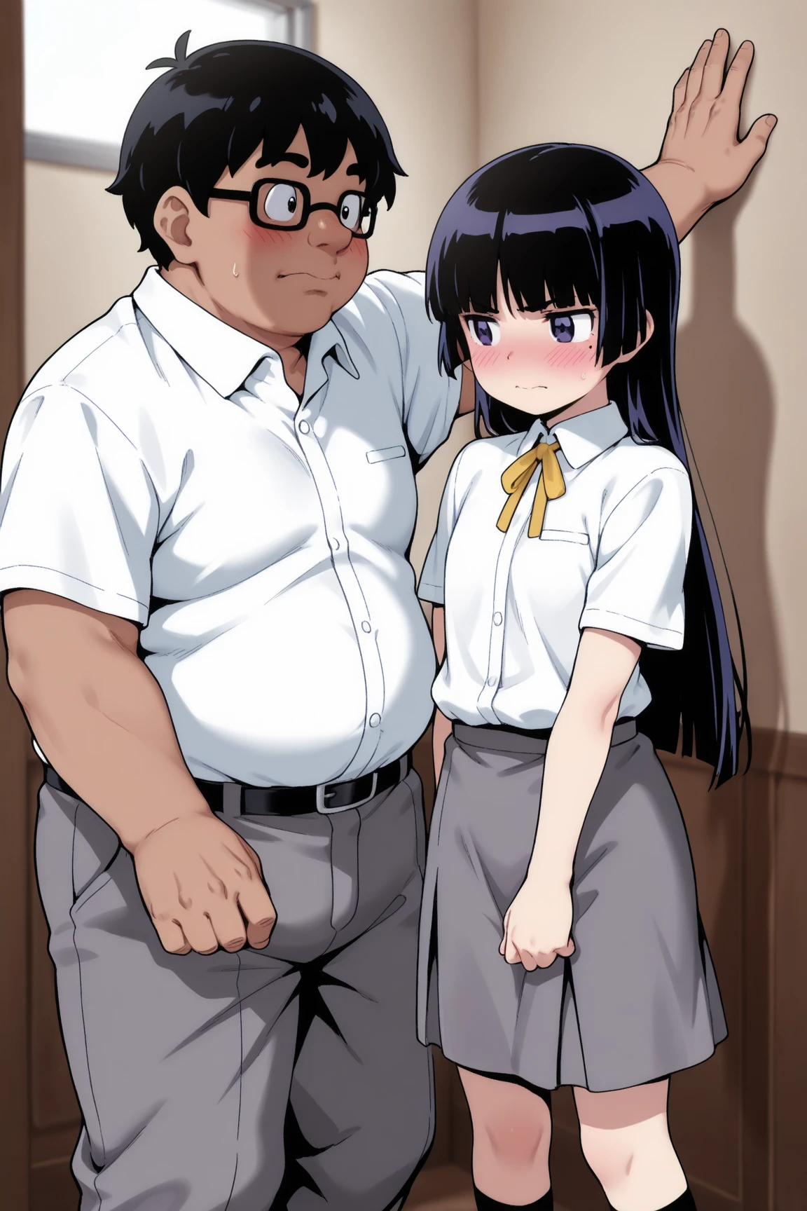 (All) - 1girl; bag bangs; blush; breast_grab; breasts; brown_hair; old man; inject in girl neck; eyebrows_visible_through_hair; feet; finger_to_mouth; from_side; grabbing; groping; huge_breasts; legs; oppailoli; looking_at_viewer ; matsunoda_you; naughty_face; orange_eyes; original ; outdoors ; parted_lips; sideview ; school_bag; shirt; shoes; sneakers; solo_focus; thighhighs; thighs; twintails; white_shirt; 1man, forcefully; injest drugs, grugged girl, lose control; act like drugged girl; alcohol pure on girl, tighty grab breast, nipple bite,nipple bited by another man, 2boys, rape girl, violately rape girl; girl open mouth; mouth one side pull; forcefully girl mouth streched by another man, girl torture, ntr, comic; a girl; forced to; addicated to drugs; man; forced girl, nfsw, explicit, fat man; crazy rape; violantly rape girl; school girl; rape; behind police officer back; hidden sex; clueless policeman; sex behind wall; comic;