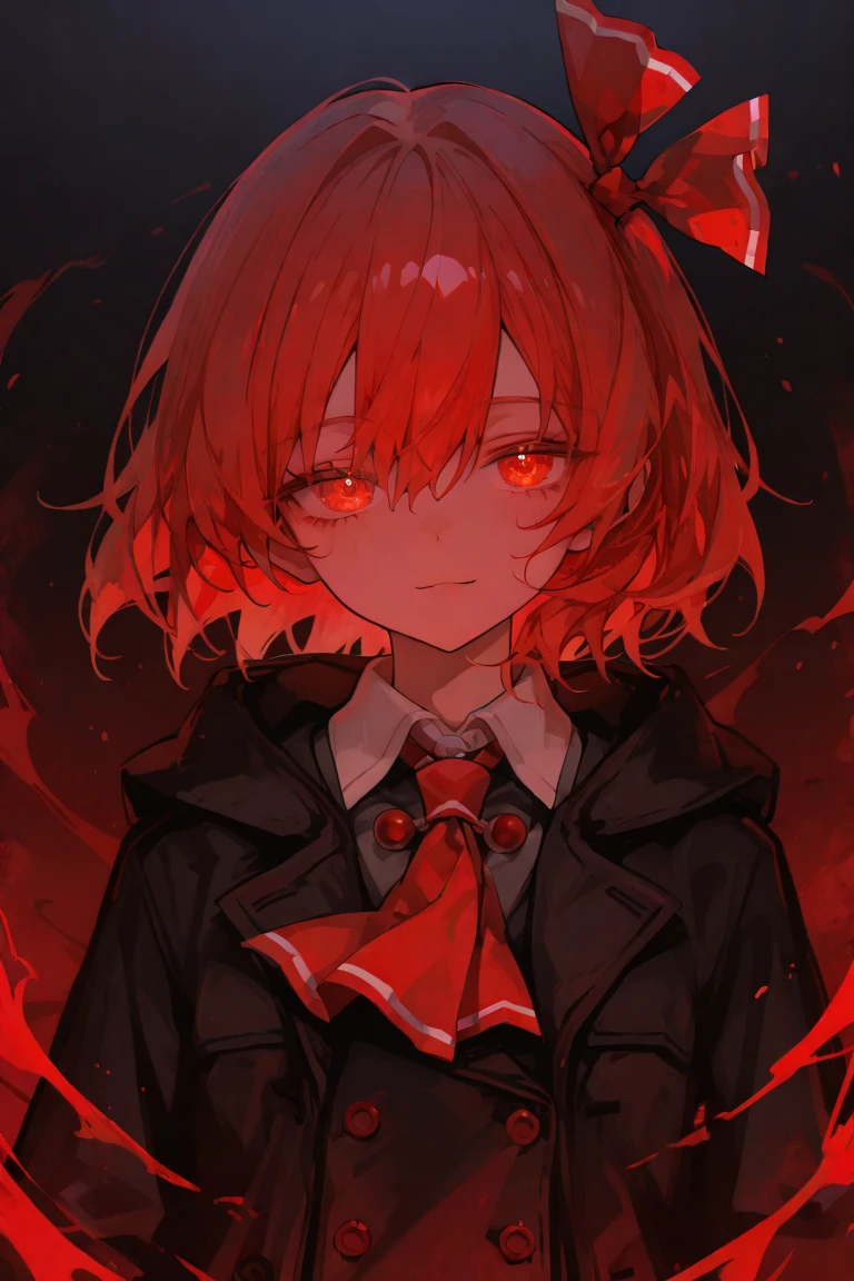 ((masterpiece)),(((bestquality))),((ultra-detailed)),((illustration)),1girl,solo,  looking at viewer, straight-on, detailed face.red tie,short hair,large breasts, black jacket, cowboy shot,angry,(blood on face:1.2),(scar:1.2),ruins, ruins in background,battle field,fire,flame