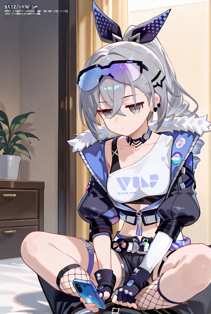 (masterpiece), short hair, grey hair, small breasts, hinomori shiho, tomboy, shiho_h, green eyes,wearing short_pants
,embarrassed, closing mouth,NSFW,((Angle of view looking up at the girl from below)), midriff-baring, lift up wearing clothes,wearing sweatshirt, clothes lift ,(one eye closed),embarrassed face, blush