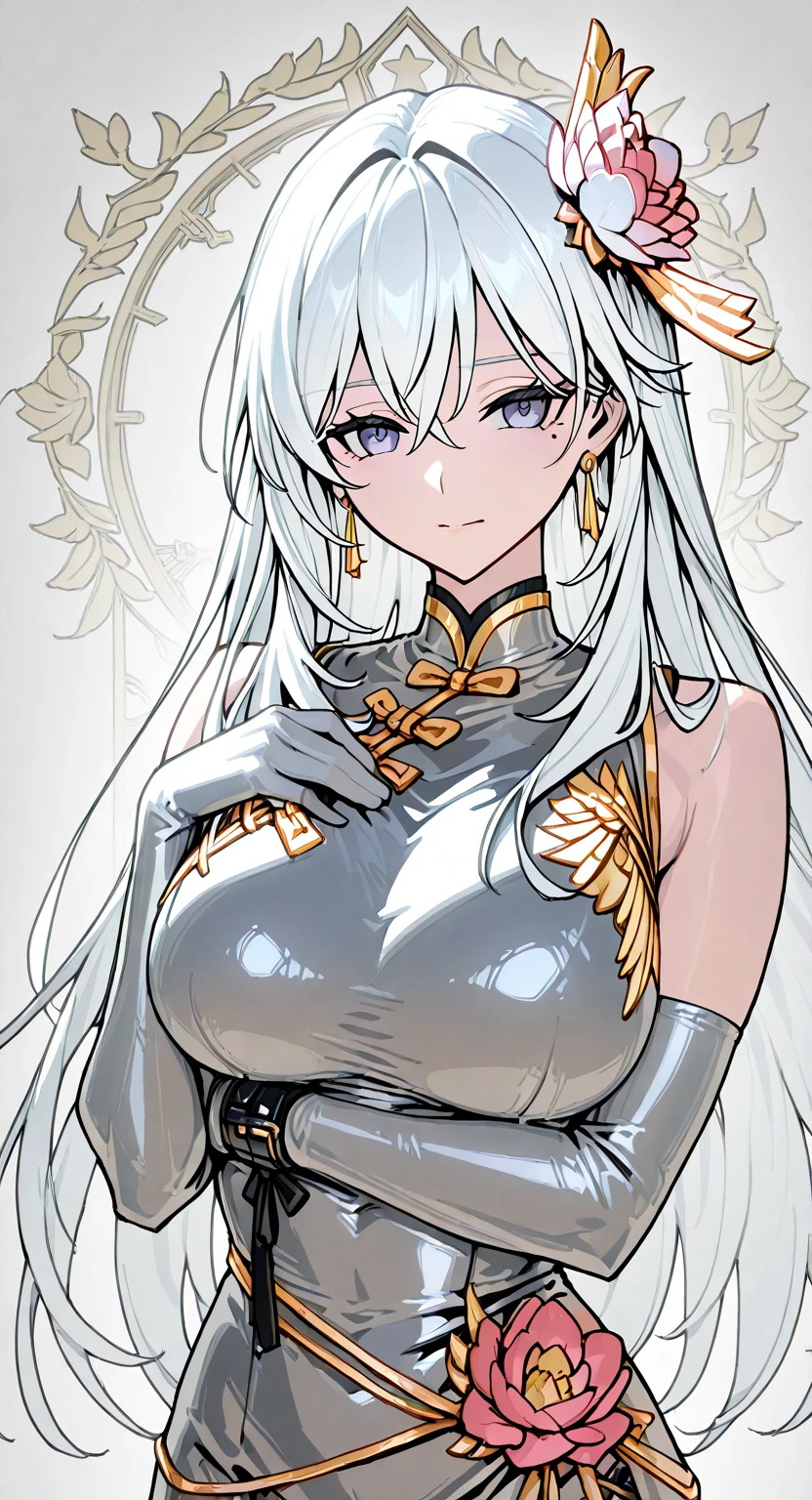 (best quality,masterpiece:1.2),white hair,blue eyes,upper body,gorgeous background,1girl,flowing hair