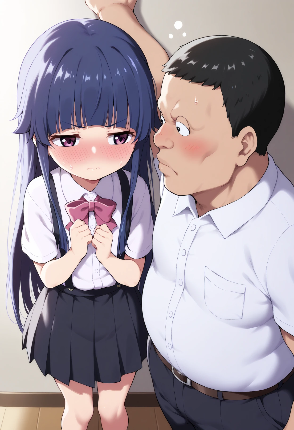 (All) - 1girl; bag bangs; blush; breast_grab; breasts; brown_hair; old man; inject in girl neck; eyebrows_visible_through_hair; feet; finger_to_mouth; from_above; grabbing; groping; huge_breasts; legs; oppailoli; looking_at_viewer ; matsunoda_you; naughty_face; orange_eyes; original ; outdoors ; parted_lips; sideview ; school_bag; shirt; shoes; sneakers; solo_focus; thighhighs; thighs; twintails; white_shirt; 1man, forcefully; injest drugs, grugged girl, lose control; act like drugged girl; alcohol pure on girl, tighty grab breast, nipple bite,nipple bited by another man, 2boys, rape girl, violately rape girl; forcefully girl mouth streched by another man, girl torture