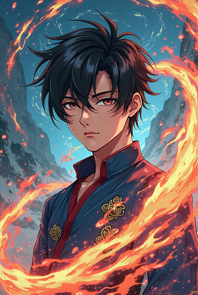 (Absurd, High resolution, Over-detailing), 1 male, grown, cute, 背が高くてmuscle質な男, Broad shoulders, Eyes and face with attention to detail, Beating Magic, winding flame, (masterpiece, Side light, Beautiful Eyes: 1.2), High resolution, (Glowing red eyes)), Upper body naked, (Luminous tattoo), Handsome長髪の男性, Black Hair, muscle, rain, Handsome, To the camera, masterpiece Fool \Tarot\, Bird, clown, Symbolism, Visual Arts, Occultism, universal, Vision Casting, philosophical, Iconography, Fortune telling by numbers, Popularity, artistic, By Alphonse Mucha