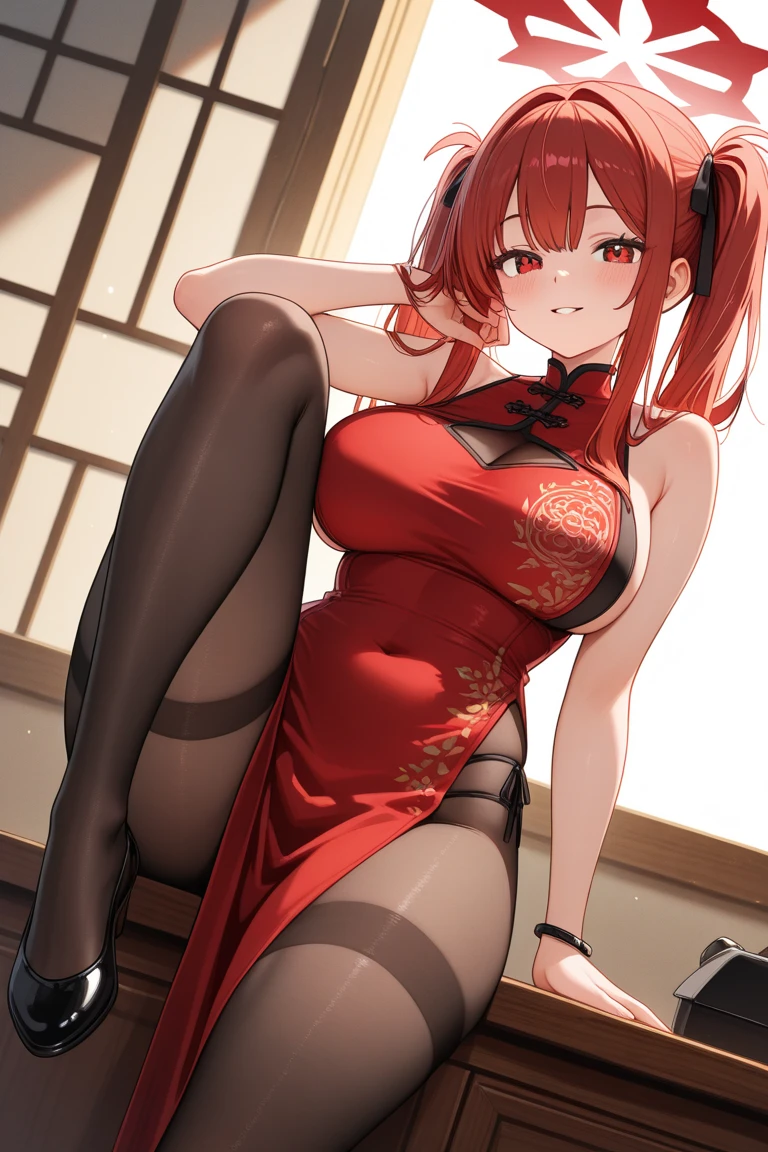 Anime female character,masterpiece,最高quality,quality,Super,Nami,Nami海贼王,1girl,Pink cheongsam,Slit cheongsam,White and transparent,Sweating feet,One foot is wearing a small leather shoe that looks like it&#39;s about to fall off，Sitting，Squat，Cross-legged，throne，bow，View from the bottom，Looking at the audience，Sexy thighs，from the foot&#39;s point of view，Soles，with a look of disgust，masterpiece，最好的quality，very beautiful