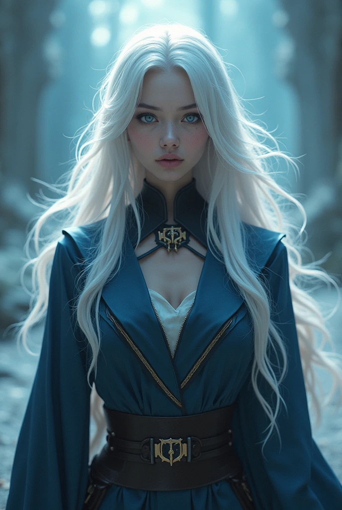 (front focus), (in the dark:1.6), Hyperrealist portrait of female by david hockney and alphonse mucha, fantasy art, photo realistic, dynamic lighting, artstation, poster, volumetric lighting, very detailed faces, 4 k, award winning, 1girl, in the dark, deep shadow, low key, cowboy shot, (sexy outfit), long hair, white hair
