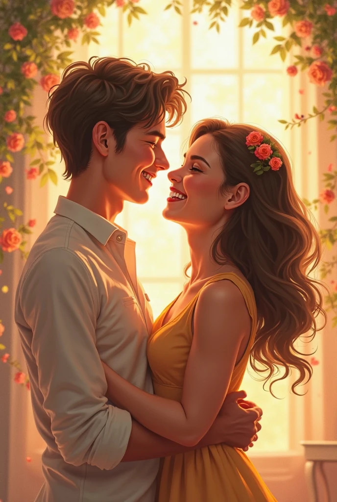 image of Leo and Mia together laughing