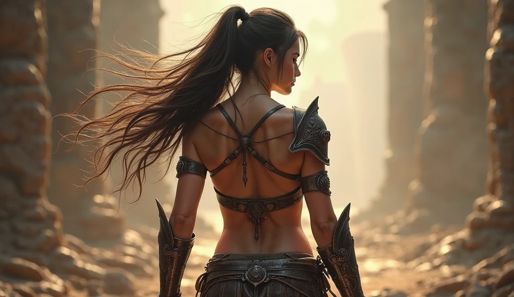 Highly detailed RAW color Photo, beautiful young black girl, stand pose, showing back (open arms), (detailed skin), (detailed lips), (detailed eyes), (Sci-Fi setting) (detailed face), (skinny), detailed eyes, chromatic aberration, depth of field, soft lighting, masterpiece, best quality, intricate, (lens flare:0.7), (bloom:0.7), particle effects, raytracing, tone mapped, highly detailed, concept art, smooth, sharp focus, dramatic lighting, highly detailed artwork, cinematic, hyper realistic painting, trending on Artstation, 8K, incredible shadows, realistic, (highly detailed background:1.2), art by midjourney