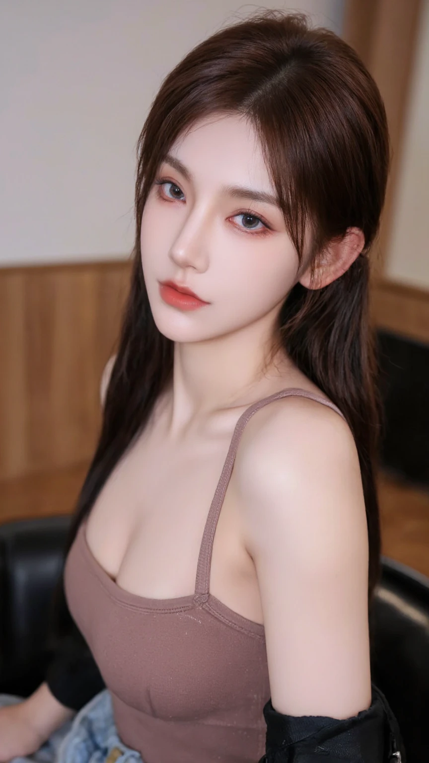 one girls:1.5、Cute baby face、14age、parfect anatomy、Red Eye Shadow、red lipsticks、slightly pink cheeks、de pele branca、Black Dress、Eight-headed body、small tits、Unique hairstyle、a choker、top-quality、ultra-detailliert、High quality detailing、portlate、masuter piece