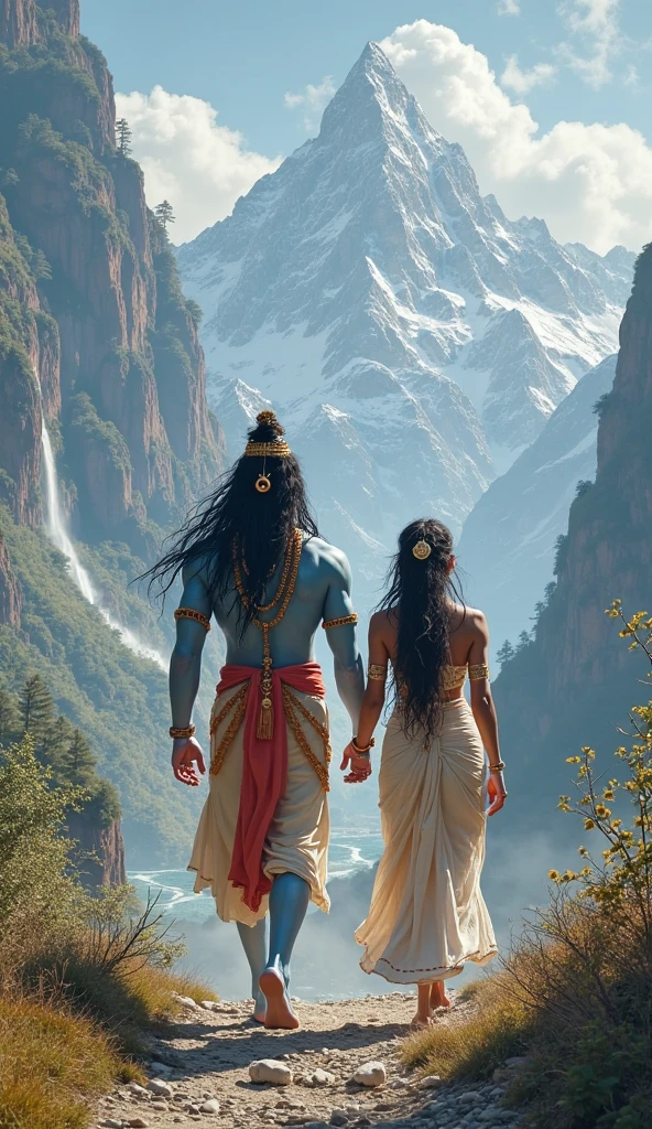 Shiva with parwati devi on hills