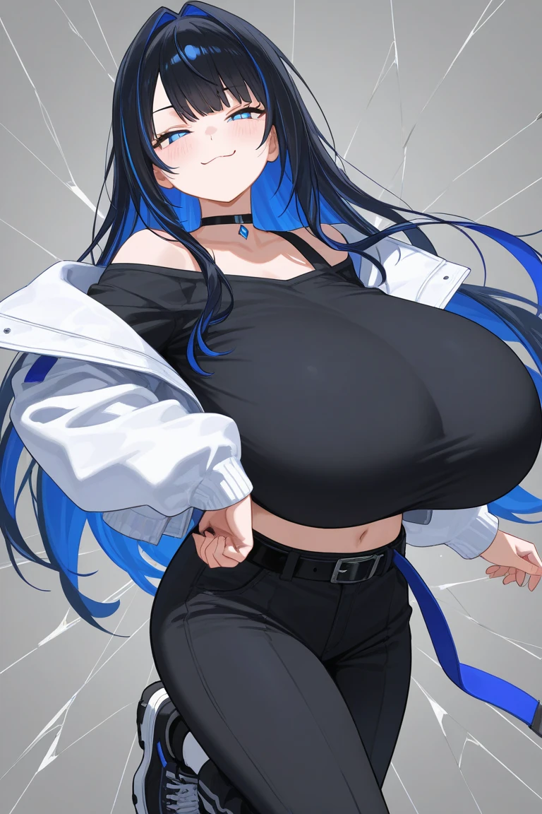Cat girl, 1 girl,cat ears, cat tail, messy shirt black hair, blushing, cute face, wet,gigantic tits, (white torn up clothes), spreading legs