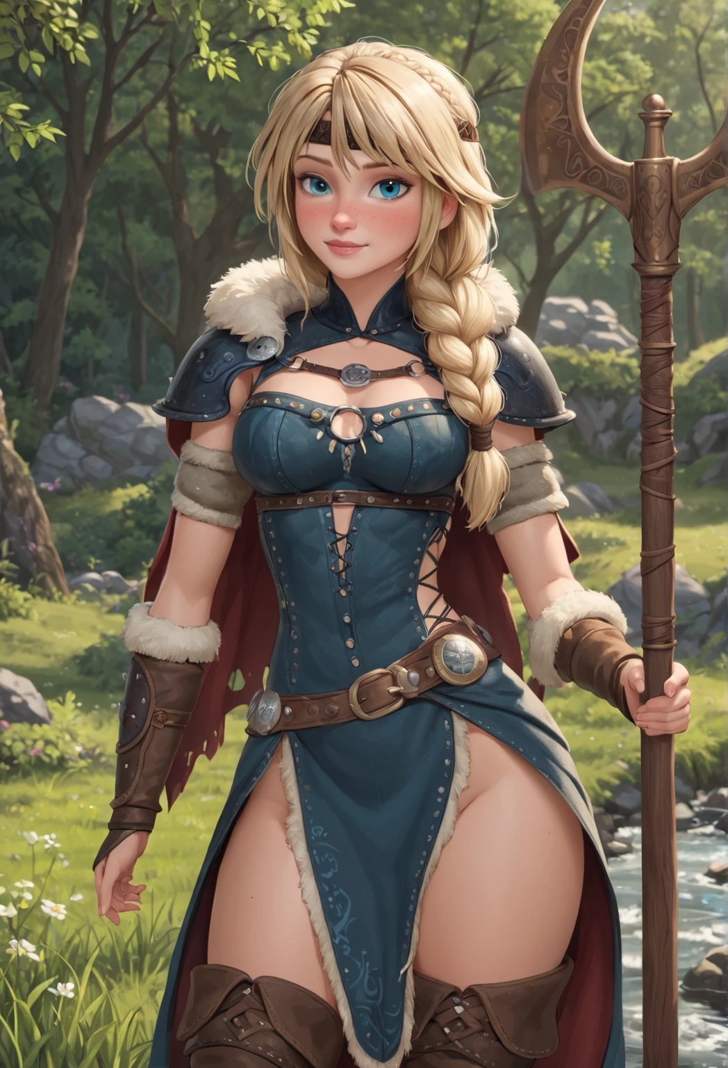 ((masterpiece)), Beach, 1girl, ((astridWaifu)), (long hair, blonde, blue eyes, dress, braid:1.2), warm light, curvy, smile, :D, (slim waist, (gigantic breasts), (dynamic_angle), (dynamic_pose:1.2), 
(detailed landscape:1.2), (dynamic_perspective:1.2),
(masterpiece:1.2), (best quality, highest quality), (ultra detailed), (8k, 4k, intricate), (full body:1), (highly detailed:1.2),(detailed face:1), (ambient light:1),(cinematic composition),(HDR:1),(perfect_anatomy:1.2),
 