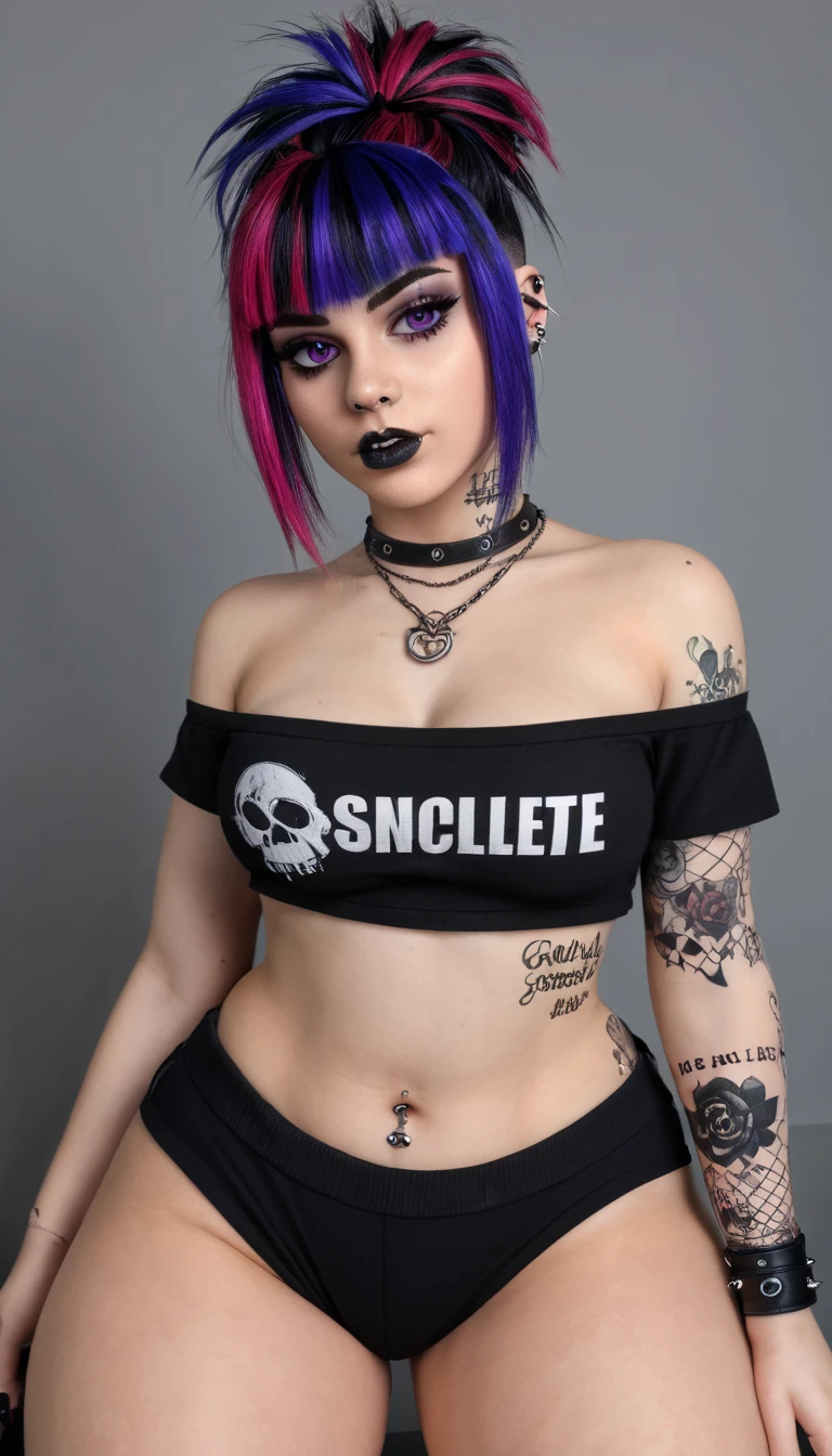 a woman in bra making a face with her hands, grunge aesthetic!!!, grunge aesthetic!!! (, bubble goth makeup, grunge aesthetic, inspired by Harumi Hironaka, grunge, overlord billie eilish, grunge art, grunge cyberpunk, goth girl aesthetic, goth makeup, billie eilish as a sad nun, girl screamin yolo - aesthetic, killstar, gothic aesthetic