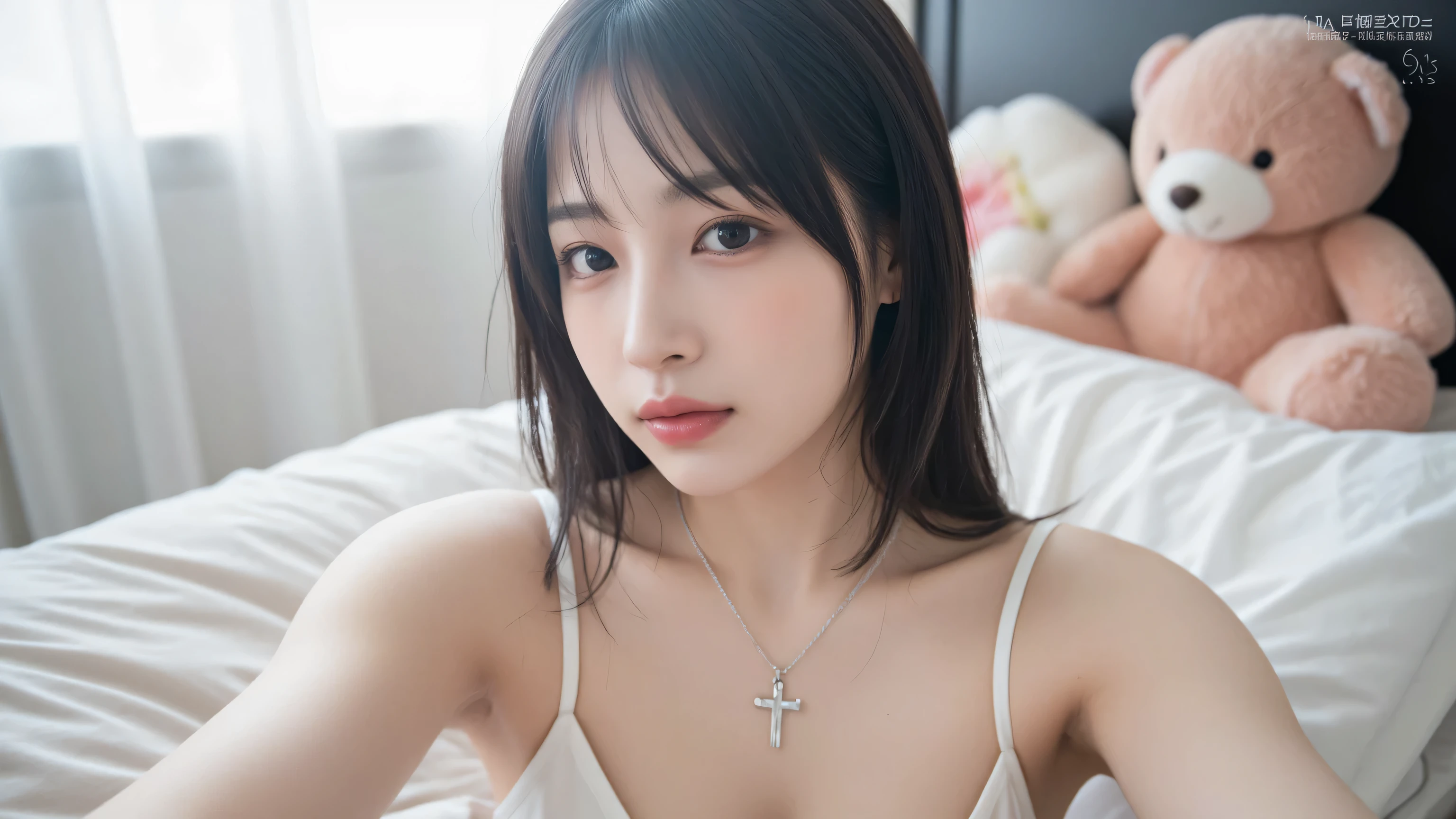 Hay una mujer con un collar de cruz en el cuello, 18 years old, Xision Wu, Shikamimi, Asian girl, Chiho, Angelawhite, Diosa japonesa, Yoshitomo Nara, beautiful asian girl, 2 2 years old, 21-year-old, an asian woman, 1 6 years, Asian face