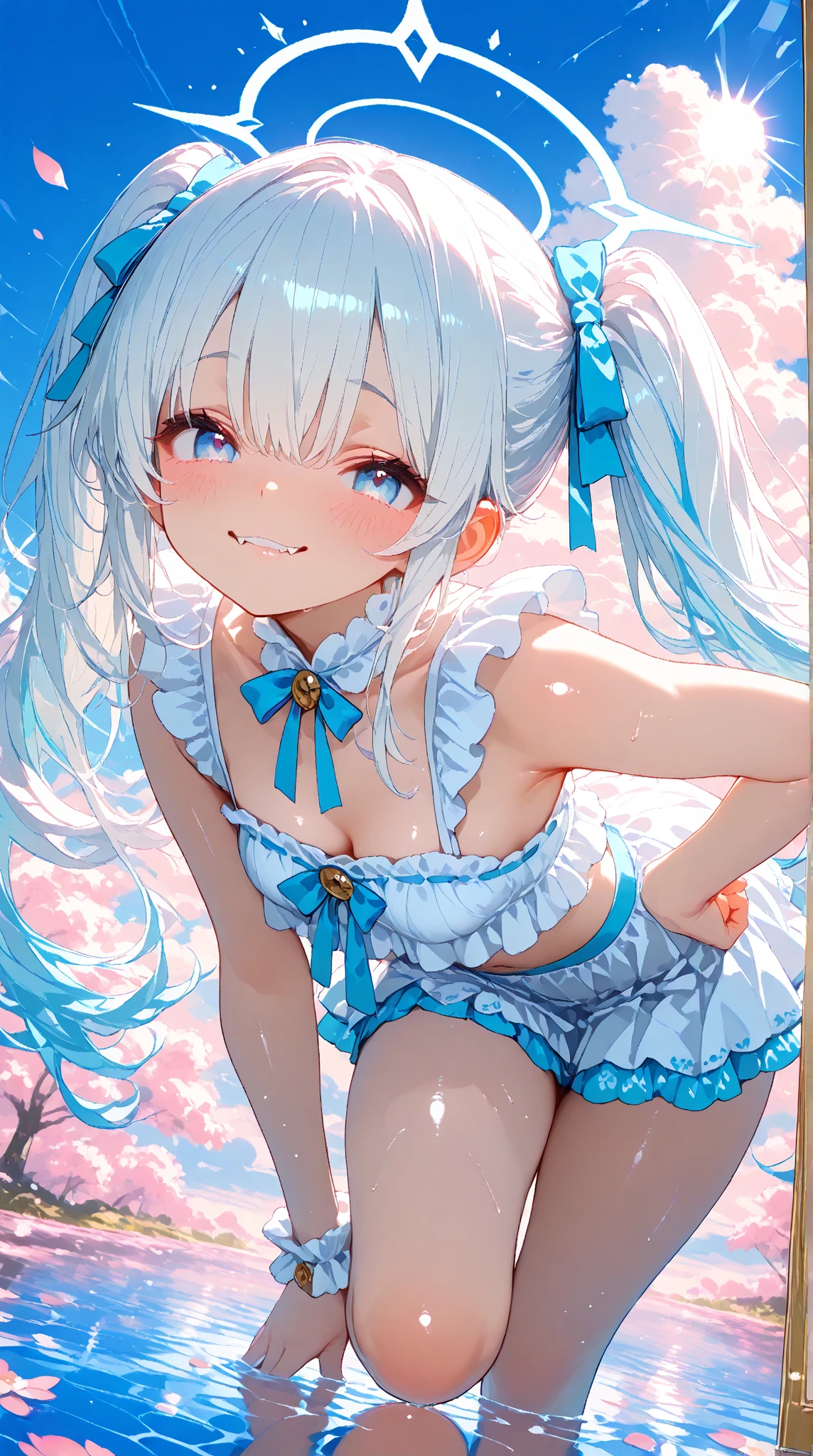 beautiful girl, naked,Cat ear,Long white hair,Light blue eyes,cute, young, small limbs, short fingers, Big Breasts, smile, Red cheeks,Big ribbon, Thin and light clothing, dress, Sheer white lace tights, Thin, sheer white tights,Smooth Skin,lift the perineum,Her cleavage is protruding ,(Spread your legs),(The hand details are perfect too.),(Wet),Squat,Wet,Sweat,tears,Urinating,Drooling,Vulgarity, leaking,