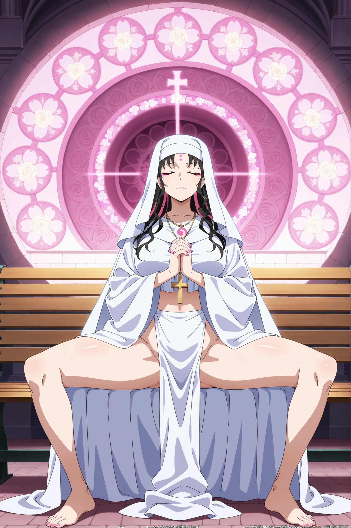 (vaginal insertion)(crystal artifact), (metallic accessory), (exotic priestess)embroidery, (stone gears), (wet pussy)(exposed vulva)(erect clitoris)(protruding labia), (erect nipples), narrow constricted waist, small hips, (dark color)eyes(highlights), slender legs, fantasy, mythical