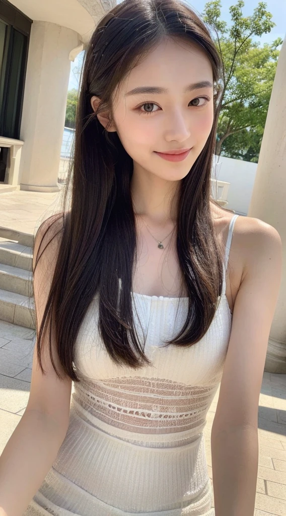 (((A real beauty))), RAW Photos, Black Hair、folder、Round eyes、False eyelashes、Straight Hair, Wavy Hair、correct、Crimson lipstick、Striped Hair、Brown Hair、Blue Hair、(Gradient Hair)、Asymmetrical Hair、Hair behind the ear、Crossed bangs、Long Hair、((お尻までLong Hair))、Long Hair、Straight bangs、Smooth, silky hair、Hair up on one side、とんでもなくLong Hair、Light brown eyes、Ring Eye、Round eyes、Wicked Smile、A light smile、Cast a Shadow、(Extraordinary presence)、Atmospheric perspective、Backlight、Exposure、Lens flare、、最high quality、超High resolution、超High resolution、Very realistic, masterpiece、correct、Textured skin、high quality、最high quality、Awards、32k, 髪のfolder、Cunning、(Squint your eyes and laugh)、Shy laugh、Redness in the ears、correct、Subjective、Shine、360° View、Very detailed、超High resolution、解剖学的にcorrect、masterpiece、Emphasize the chest、High resolution、High detail、Long eyelashes、A slight blush、Compensate, (((Full Body Shot)))、(Hands on hips)、Captivating pose、Shooting from a distance、Various angles of view、Sony FE、ass pov, atmospheric perspective, f/4.0, 8K
