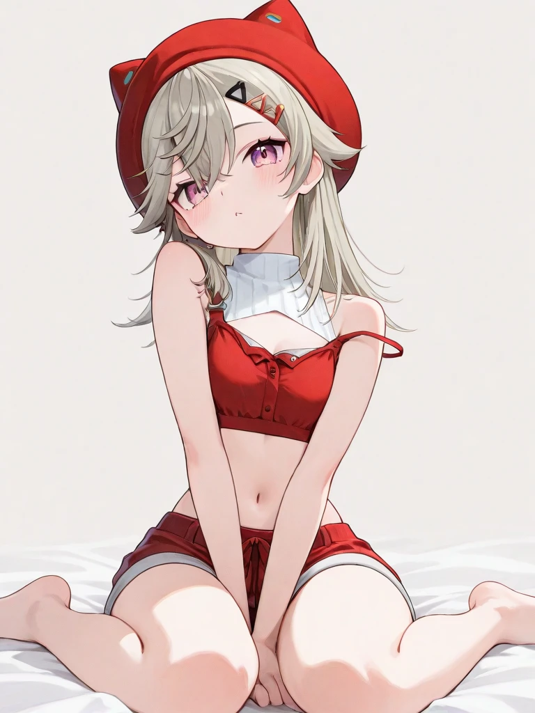 <lora:Chisato:0.7>, smile, 1girl, solo, finger_to_mouth, bikini, swimsuit, barefoot, breasts, navel, hair_ribbon, blonde_hair, red_bikini, cleavage, index_finger_raised, full_body, gun, ribbon, holster, red_eyes, thigh_holster, shushing, short_hair, simple_background, thigh_strap, looking_at_viewer, looking at viewer, masterpiece, best quality,