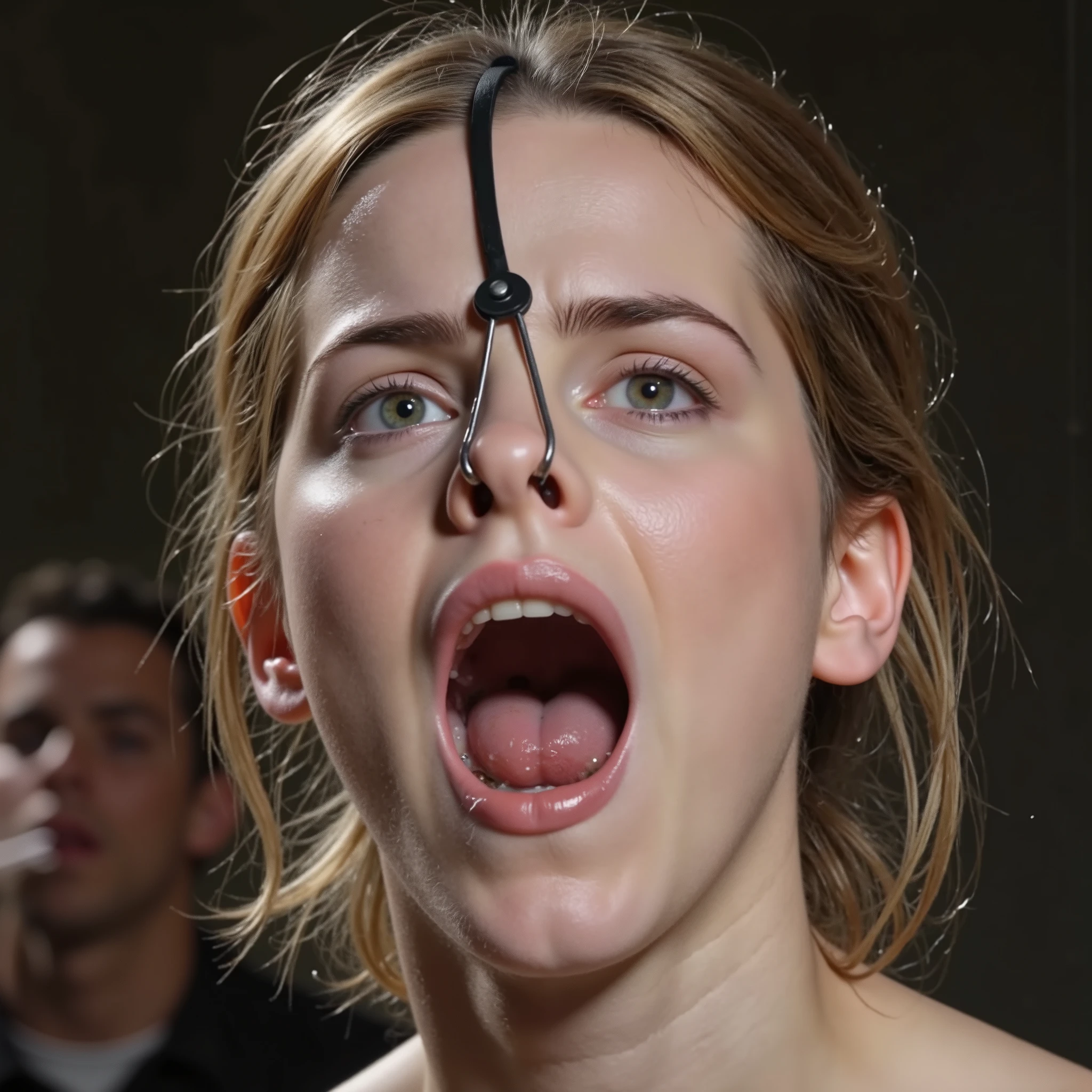 18 yo woman with a Ball_Gag , masterpiece, masterpiece, professional photography, uhd, 8k, very detailed, photon mapping