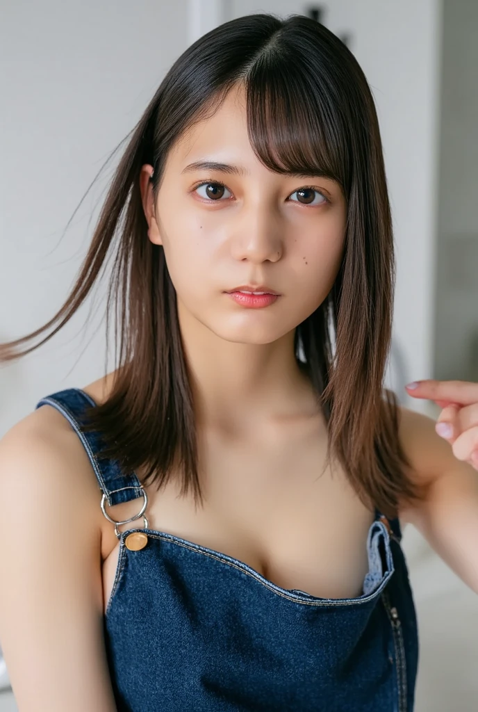 ((Both hands are in front of the navel、Belly button、A photo of her panties showing through a short polo shirt、Hands roll up shirt、She is wearing a navy polo shirt and luxurious white panties.、:1.4))、Being in the living room、Length cream hair color、Her huge breasts are obvious even through her clothes..、Small earrings、Light brown hair color、:1.4））、Shiny Hair、Light beige hair color、Background Blur、Light brown hair、｛｛Cowgirl Shot｝｝、（（Close-up shot from the waist up、Big Breasts:1.4））、Big Breasts、Smile、Big Breasts that can be seen even through clothes、Cowboy Shot、A lovely smile、（（Revealing clothing））、Full body photo、ring、Tuck your hair behind one ear、Silver Necklace、smile、Caustics、Highly detailed photos、Big Breasts、Super no makeup、(8K、RAW Photos、Highest quality、masterpiece:1.2)、(Realistic、Realistic)、1 Girl、((Big Breastsショートヘア、Looking into the camera:1.4))、Hair blowing in the wind

