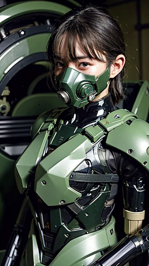 Textured skin, Very detailed, Attention to detail, high quality, 最high quality, High resolution, 1080P, hard disk, beautiful,(War Machine),beautiful cyborg middle aged woman,Mecha Cyborg Girl,(Dark green armor)((Major damage)),Woman with a mechanical body、She is wearing a futuristic combat weapon mecha,Full Body Shot、Soot on the face、bitter々Shii Expression、it hurts、Excessive sweat on the face、cute、gas mask、Lying on the ground、(Very cracked outfit)(Smoke from the whole body)、appear、Full of slander.、My whole body was injured.、Smoke comes from the whole body、Spread your legs、Collapse(Headgear split in half)、(fall face down on the ground)