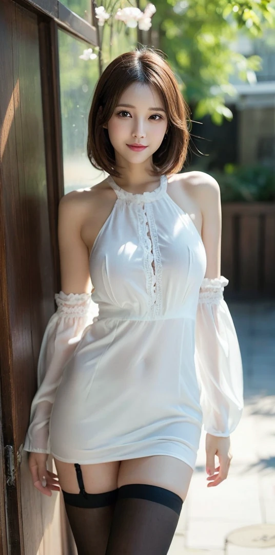 Best quality, masterpiece, ultra-high resolution, 8K, (reality: 1.4), RAW shooting, most detailed face, very detailed and perfect anatomy, live photography; most beautiful face; shining skin; one 18-year-old Japanese.My bangs and eyes are big and cute.It has brown eyes, gentle eyes, long brown hair, a young face, and a large chest.E-cup. Look at the audience.angelic smile.Off-shoulder dress, beach,