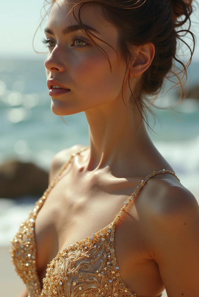 Ultra Realistic Natalie Portman attractive dress, cinematic Fight scene and lighting, 8k, Detailed suit (masterpiece:1.2) (photorealistic:1.2) (bokeh) (best quality) (on beach) (intricate details) (8k) (HDR) (analog film) (canon d5) (cinematic lighting) (sharp focus)