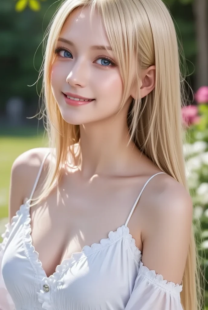 ((SFW: 1.4)), (( Detailed face, Cute face, Detailed face, Professional photography)), ((((Are standing)) , (Hands on knees) , Leaning forward ( smiling : 1.2), large, soft breasts, Sexy Lingerie, White sexy underwear,Earrings)), (( Shiny platinum blonde silk hair, beautiful shiny bangs, Big, clear, sky-blue eyes, Very beautiful bright eye highlights, 1 Girl)), Ultra-high resolution, (Realistic: 1.4), RAW Photos, Highest quality, (PhotoRealistic Stick), concentrated, Soft Light, (()), (( (Young Face))), (surface), (Depth of written boundary), masterpiece, (Realistic), woman, bangs, ((1 Girl))