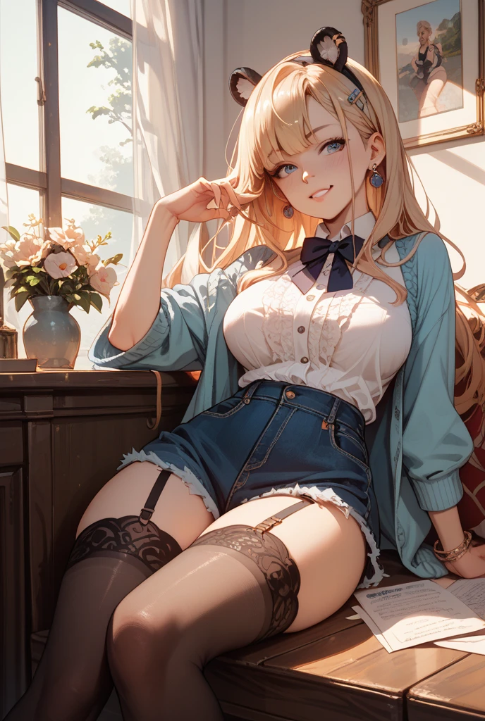 (master piece, high-quality, Mystical, long legs:1.2, ideal ratio of body proportions), (ultra high resolution, 8K RAW photo, photorealistics, natural lighting, textile shading), long shot photo:1.6, (1 beautiful anime girl:1.3, , solo:1.6, milf:1.5, nsfw:1.2, full body:1.3), shinny skin, BREAK, ((alice in the wonderland:1.3, cute, kawaii, lovely, funny, a girl falling down from sky:1.7, girl flying in sky:1.5, girl floating in air:1.3, rolling up skirt by wind:1.5, (full smiling:1.3), surprised, putting hands on crotch over the skirts:1.35)), BREAK, ((floating things as follows, PlayingCards, Trump, tea cup, tea pot, tea spoons, small clock:1.3, lip sticks, candies:1.2, cookies, jam bottles, classical door_keys)), ((purply_Blue dress :1.5, wearing long flaired skirt:1.3, the skirt is blowing:1.3, White Apron, white stockingedium long platinum-blonde hair:1.2, twin tail hair:1.6, tied hair with a large ribbon), (Blue eyes, bright pupils with highlights, detailed eyes), (lying down on your back:1.6, leaning forward:1.2, spreading legs with rising up straight:1.5), ((dutch angle:1.5, full body:1.3, ass focus:1.3, from below:1.5, unbalance posture)), fantastic colorful art, (fantasy art:1.5, strange images, grin), ((correct anatomy:1.5, perfect anatomy:1.3, correct hand, small foot:1.2)),