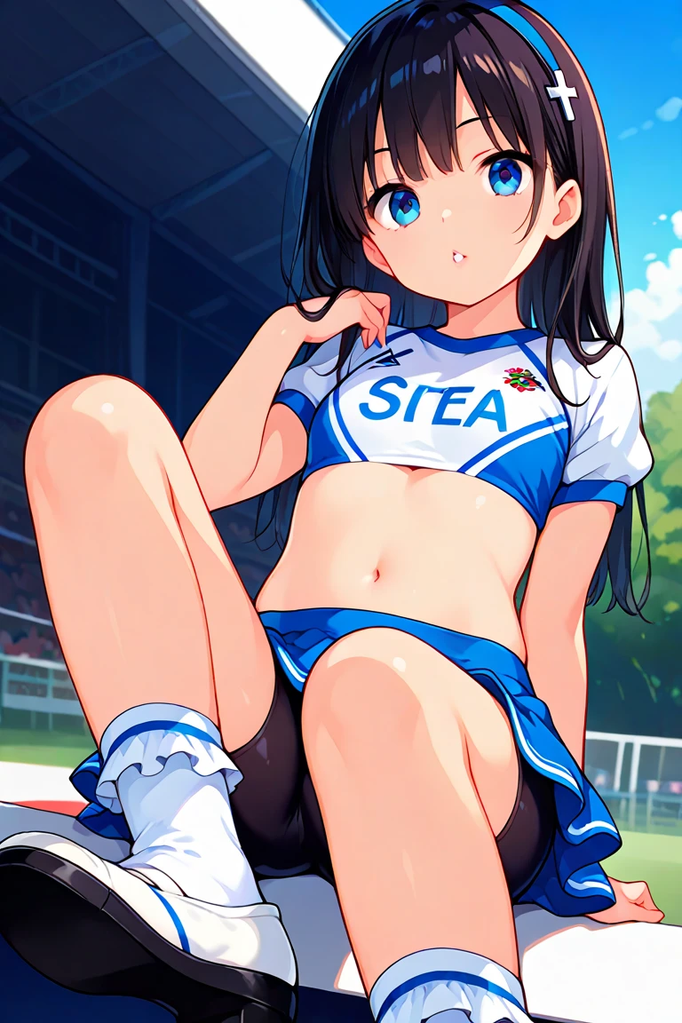 ((real quality:1.5)),((American)),(best quality), 1person,super ,blush,shame smile,((child 8 years old:1.5)),((135cm:1.5)),(((((nsfw))))),(nude),((little idle)),(sports shoes),(spread pussy)),(((sumail))),((Japanese idol)),(((pussy/vagina))),(spread her pussy),(uterus,urethra),(spread legs,pussy focus:0.5),((soro)),legs spread, about to be ravished, wet pussy, leg grab,((TOKYO mega City:1.3)),((sexy WhiteRED cheerleader costume:1.5)),sports half tank top,,
