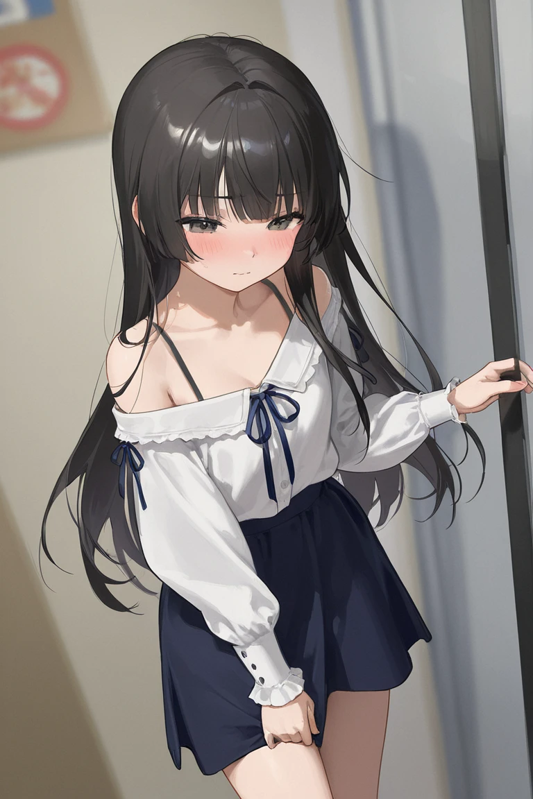 High resolution、4K quality、Super quality、younger sister、Lolita、The viewpoint being observed、Being seen through the gap in the door、My brother is peeking into my room、pantiesが床に落ちている、白のコットンpanties、panties、used underwear、Crotch stain、Scattered underwear、panties単体、Laundry basket、strip、Underwear is scattered、Underwear is scattered、床一面たくさんのpanties、Very small room、Undressing scene、Browsing Caution