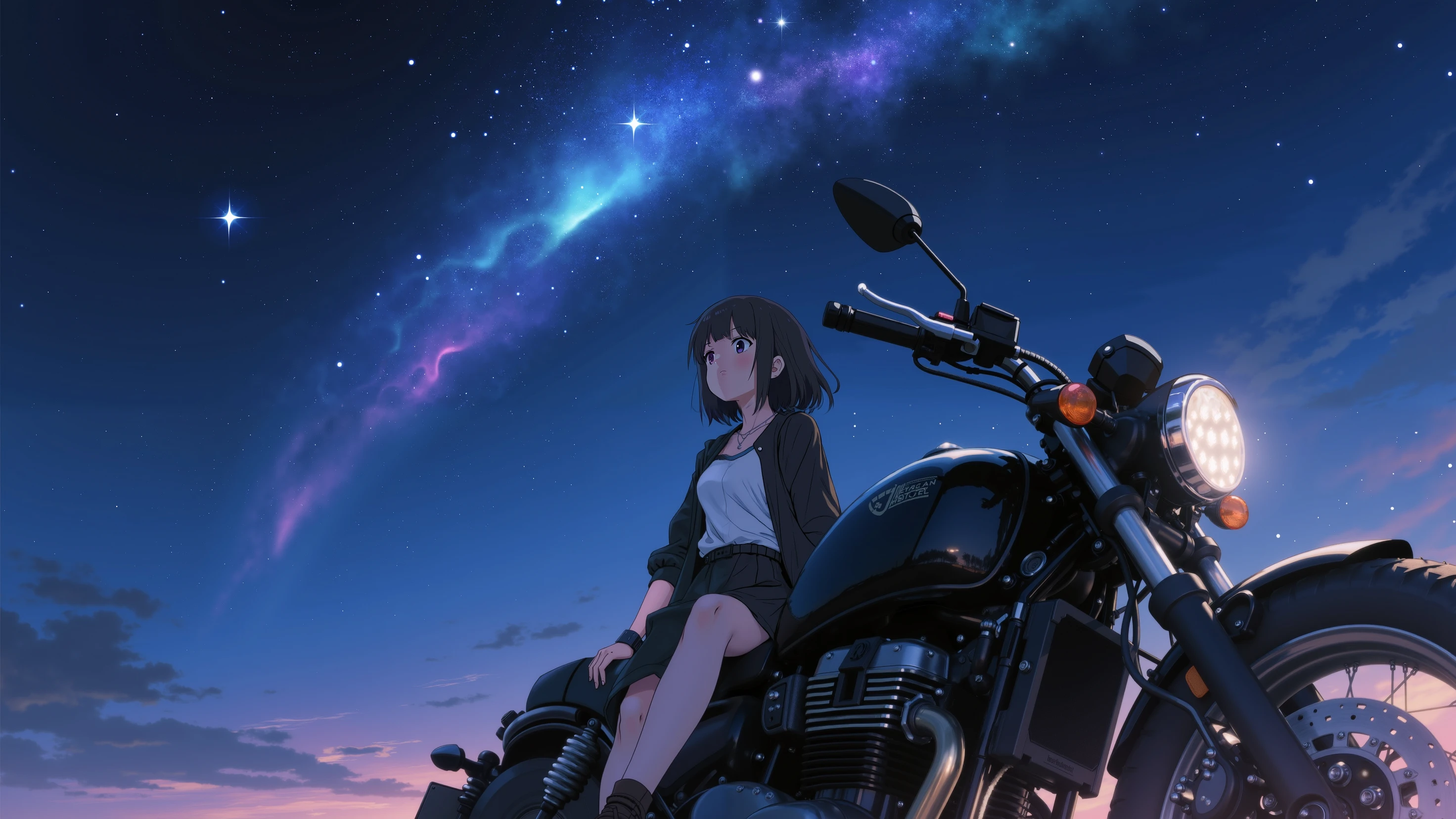 Jessie Willcox Smith, Sulamith Wülfing, animesque　wondrous　strange　Whimsical　Sci-Fi Fantasy　Minis  climbing the pyramids of Giza on a bicycle　a beauty girl　solo girl a moon　Milky Way　spacecraft, perfect body, shirt unbuttoned sweating high resolution masterpiece hyper detailed close up to girl