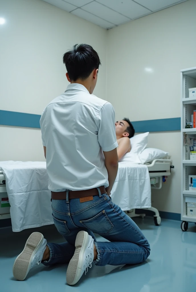 there is a man that is getting a massage on a bed, acupuncture treatment, real shot, chinese surgery operating table, taken in 2 0 2 0, competition winning, body swelling about to explode, medical photography, by Wen Boren, ots shot, painful, taken on iphone 1 3 pro, surgery, 🤬 🤮 💕 🎀, exclusive, jinyiwei