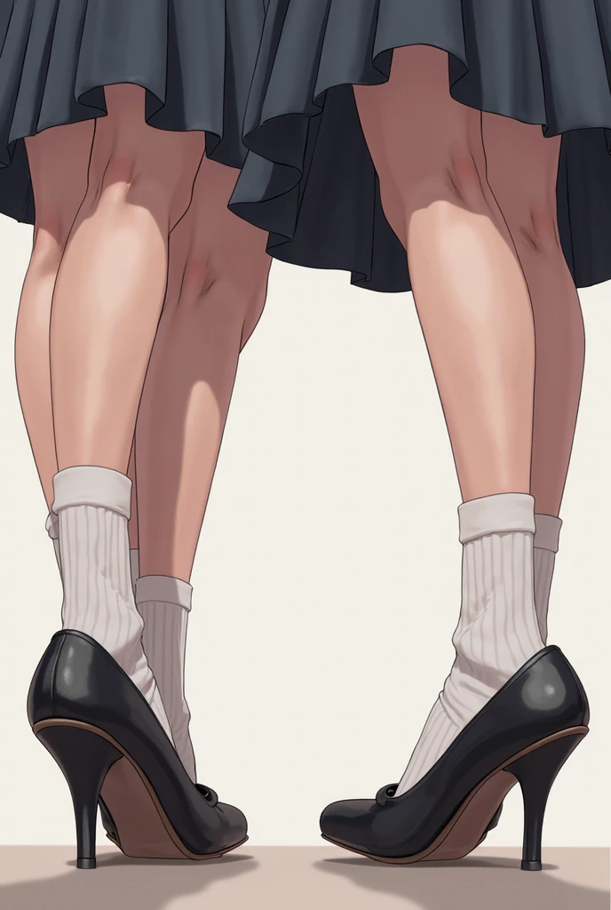 from left to right girls line up in panties, colours from left to right blue red pink purple yellow green, close up of panties, cute panties