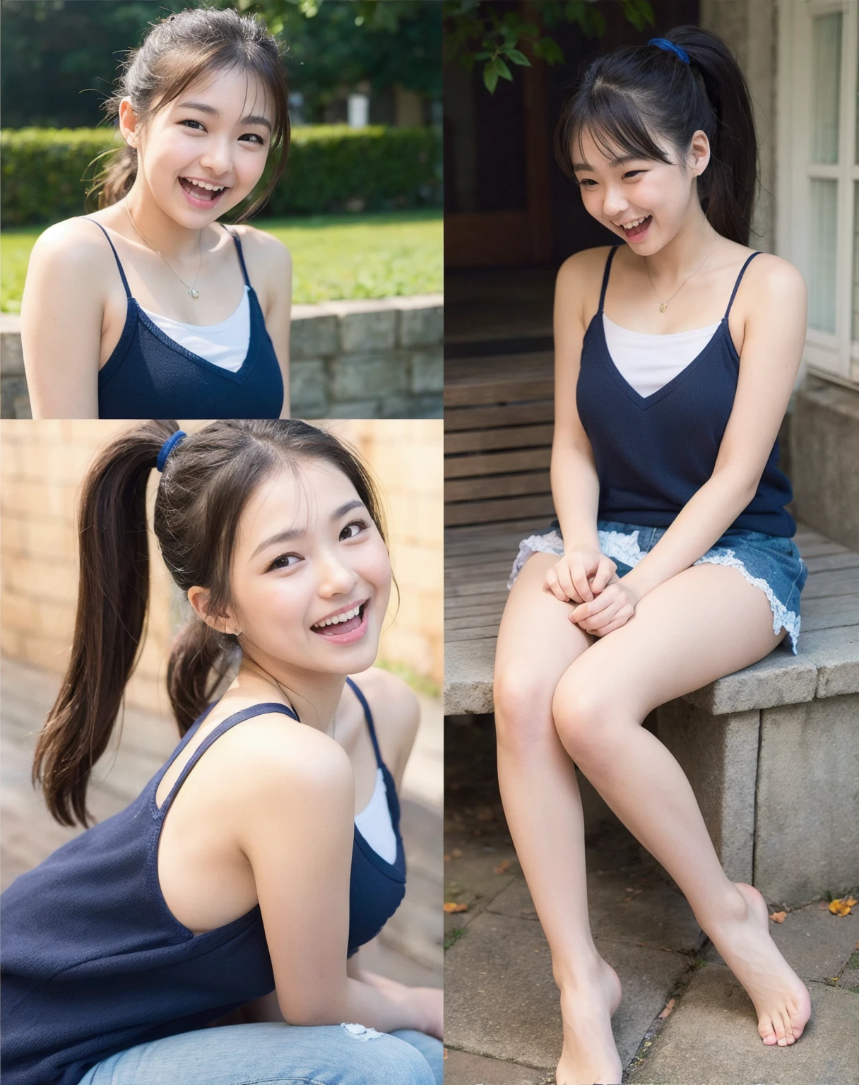(best quality:1.2), masterpiece, (12-year-old, ultra cute kawaii:1.3), solo, smile, standing, looking at viewer, cowboy shot, (nup, cheerleader:1.2), ((focus on her armpits)), (((Sweaty armpits))), Armpit depression, ((((Dimpled Armpits)))), ((((Deeply wrinkled armpits))))