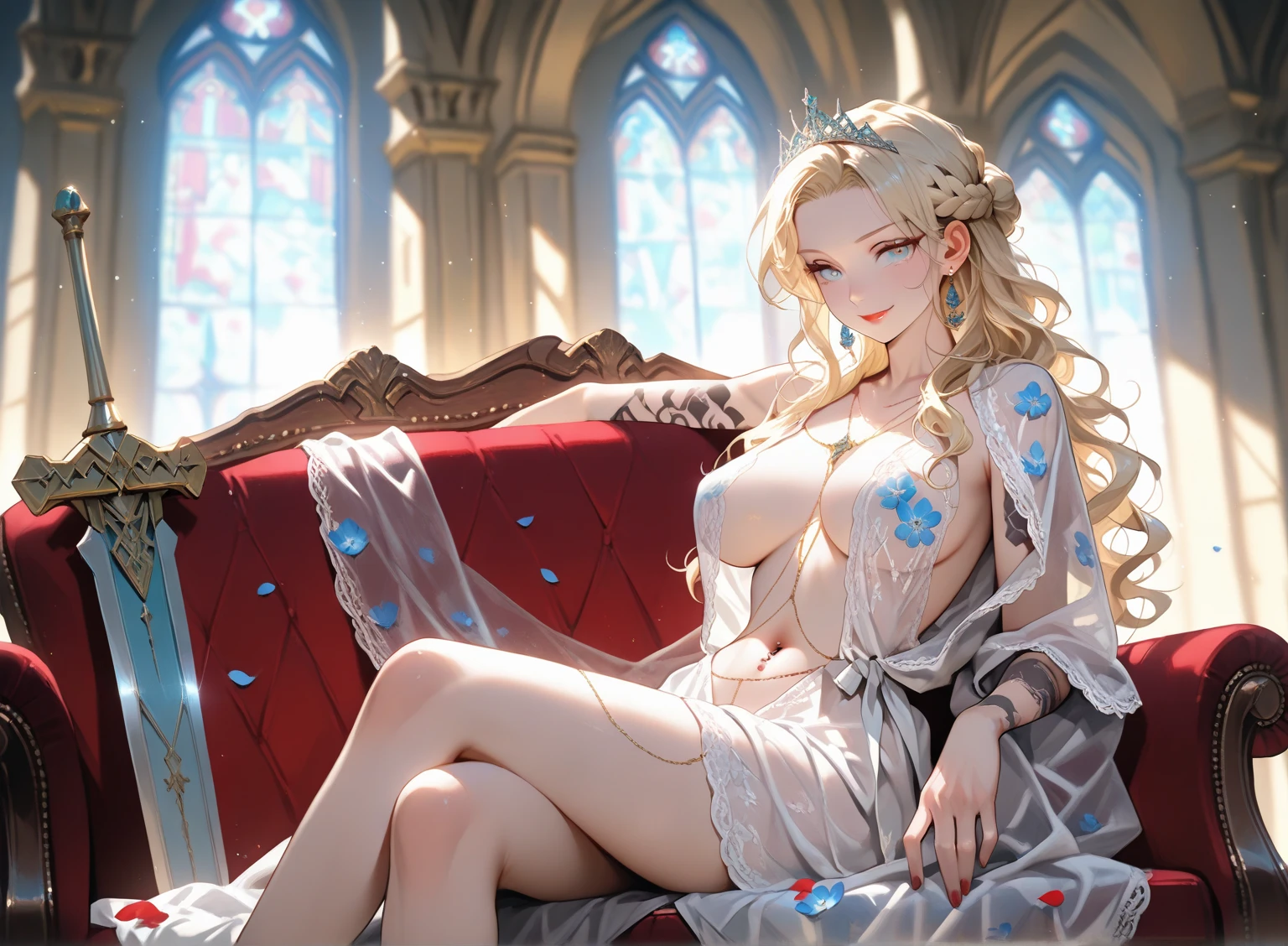 Highest quality, masterpiece, Ultra-high resolution, female、Big Breasts、Elf、Estrus、Yarimambich、well experienced、sex