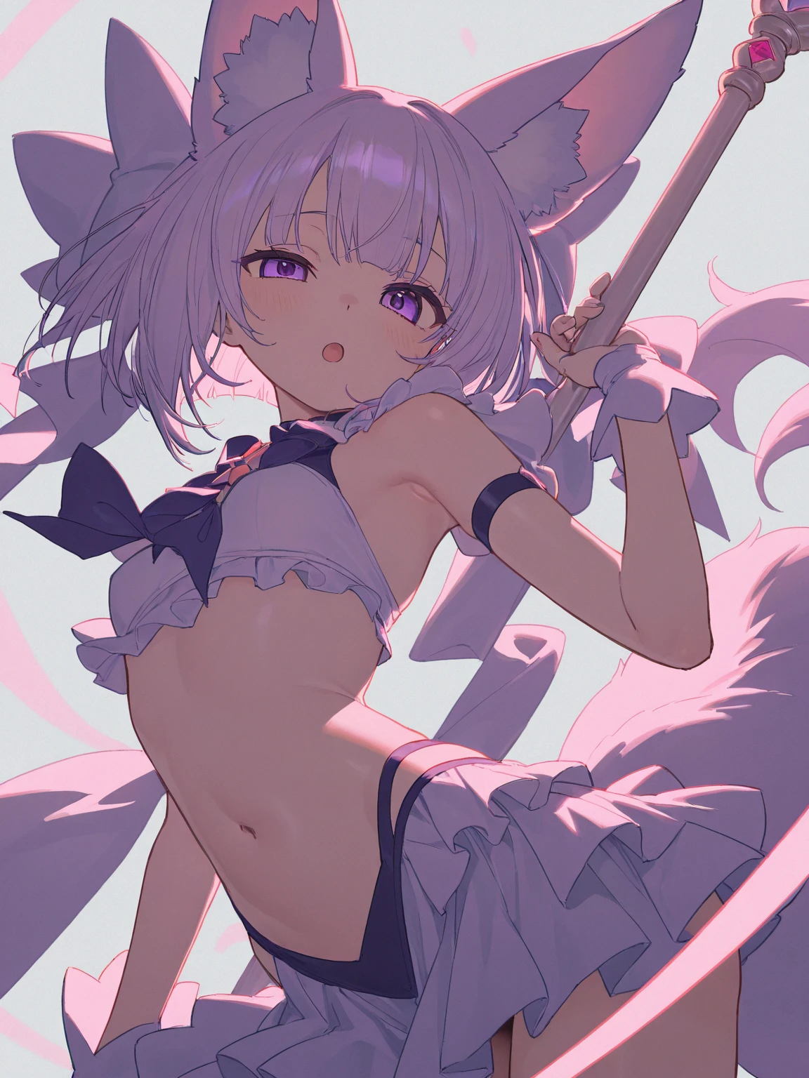 (1 girl:0.993), (animal ears:0.824), (d::0.545), (open your mouth:0.944), (Panda ears:0.878), (parody:0.655), (pink hair:0.728), (short hair:0.733), (alone:0.972), (I opened my eyes:0.563),whole body,