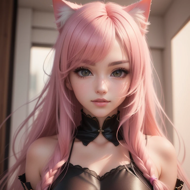 anime girl with cat ears and hotpink lingersuit posing for a picture, seductive anime girl, hyperrealistic , beautiful alluring anime woman, 3d anime girl, attractive anime girl, seductive. highly detailed, anime highly detailed, , beautiful alluring anime teen, anime girl, a hyperrealistic , photorealistic anime girl render
