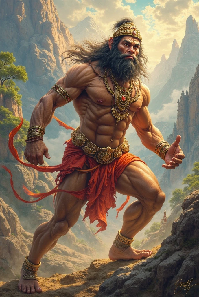 Guaraci God of the sun, jungle boy, sexy, muscle man, redhead, warrior of the Amazon rainforest, is flying in front of the sun full body, with an indigenous loincloth, he ezala power and sovereignty controlled the sun, powers of the sun, brazil