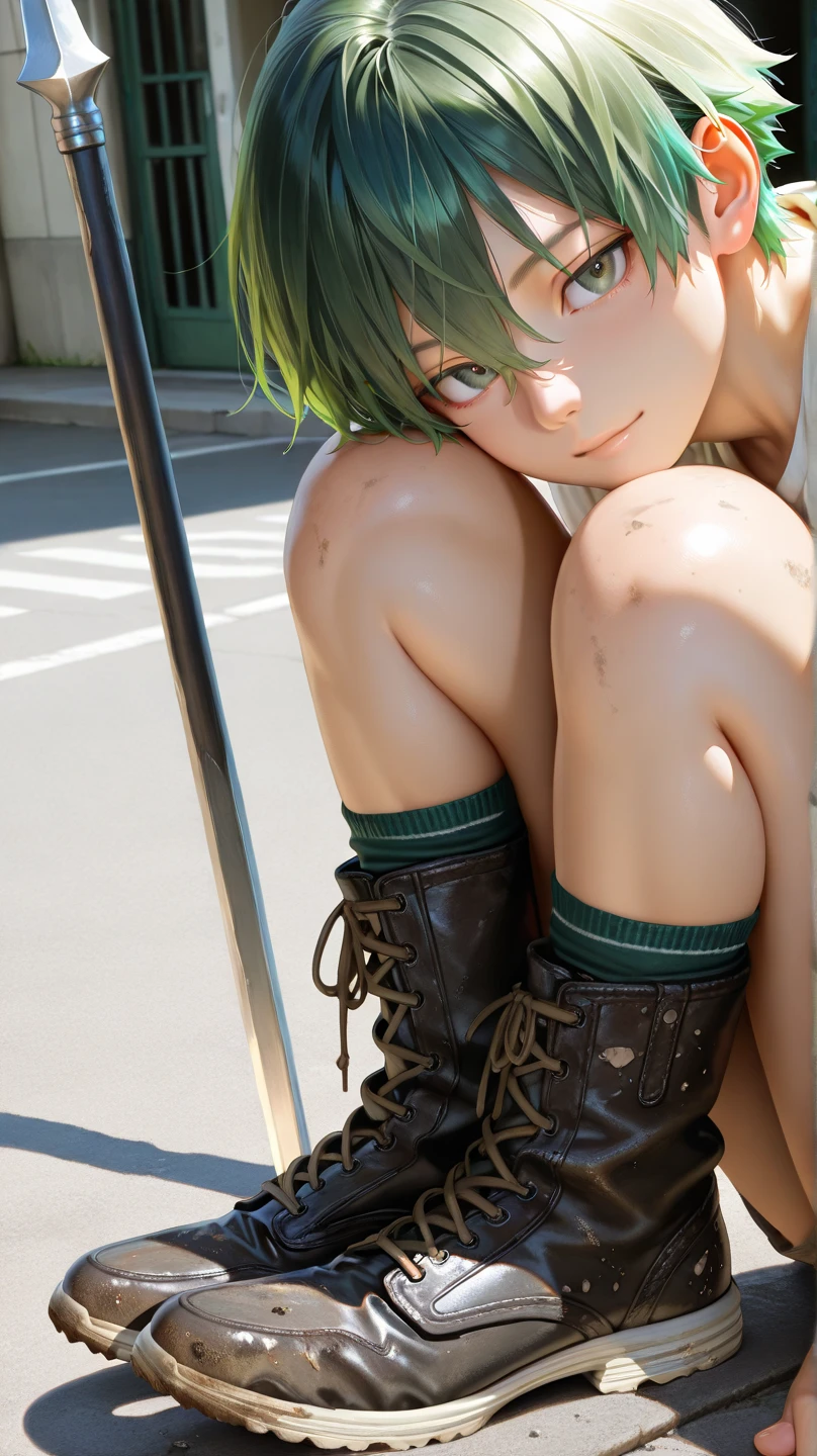 one girls、tatsumaki、short-hair、small tits、ahe face、Piece with both hands、super detailed、Completely Clear Plastic Top、I squatted down with my legs apart.、I showed off my pussy.、Covered in cloudy liquid、cum on facial、cum on facial、cum on chest、cum on chest、cum on chest、town
