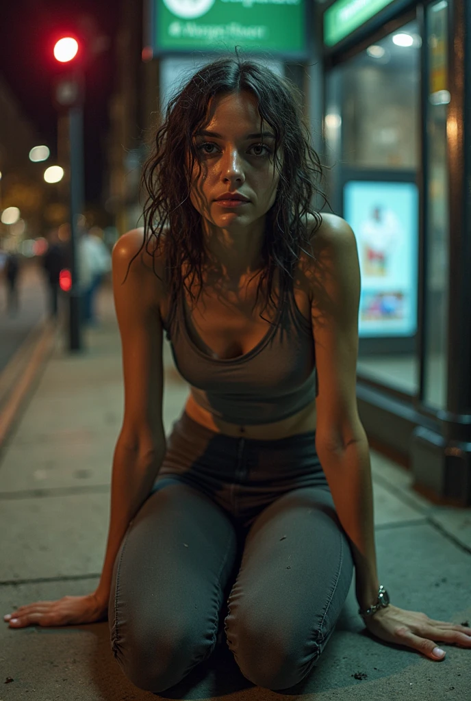 Sydney McLaughlin tied up and gagged while wearing sweatpants