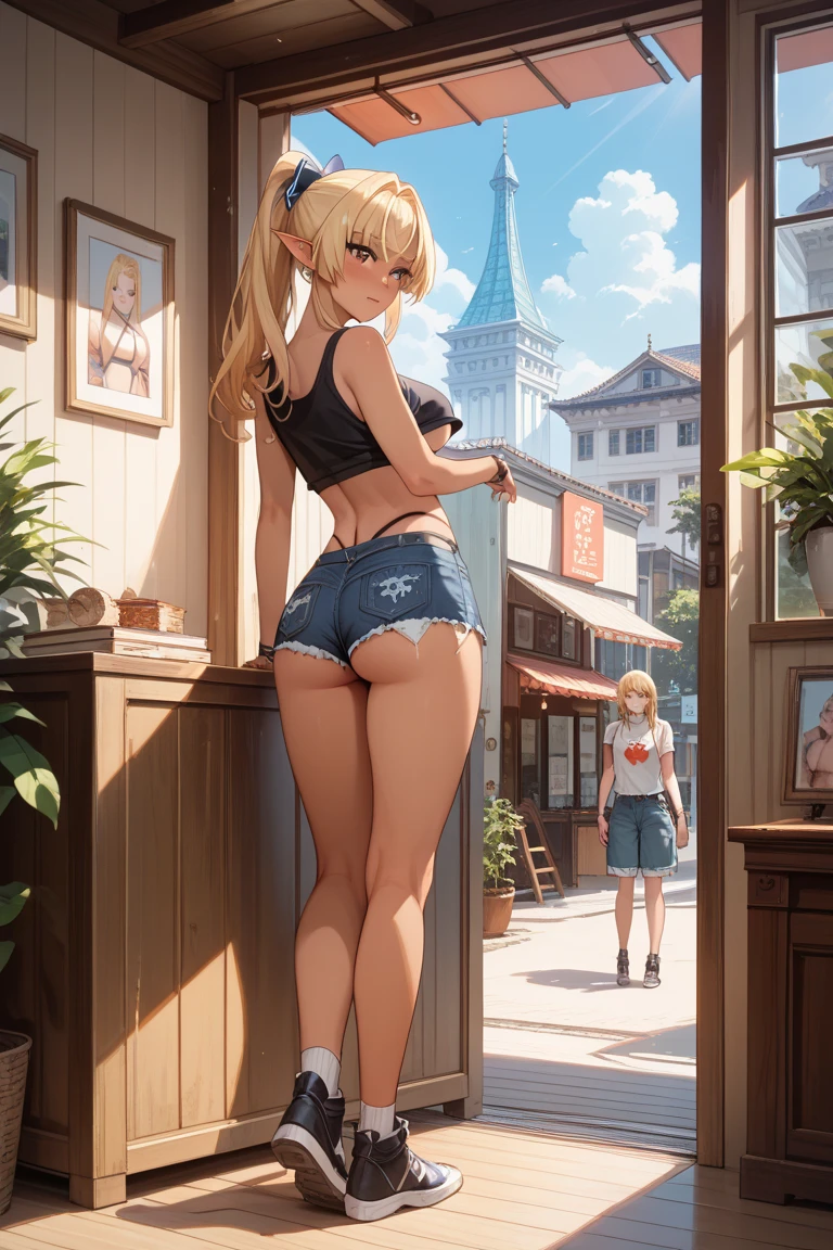 hot、hot air、High temperature、School、In the classroom、Sitting in a chair、Girl、Girl、Short、Younger、Lower school year、Baby Face、Big Breasts、Dynamic Angle、masterpiece、best quality、ultra-detail、Great Khan、The air conditioner is broken、Summer sunshine、thong bikini swimsuit、Spreading legs、Raise one leg、The desks are lined up、corridor、window、Seems like a hassle、Complaining、There are several classmates behind me.、Clothing、Untidy appearance、Wide Stride、Fan、With his mouth open sloppily、steam、Show your side