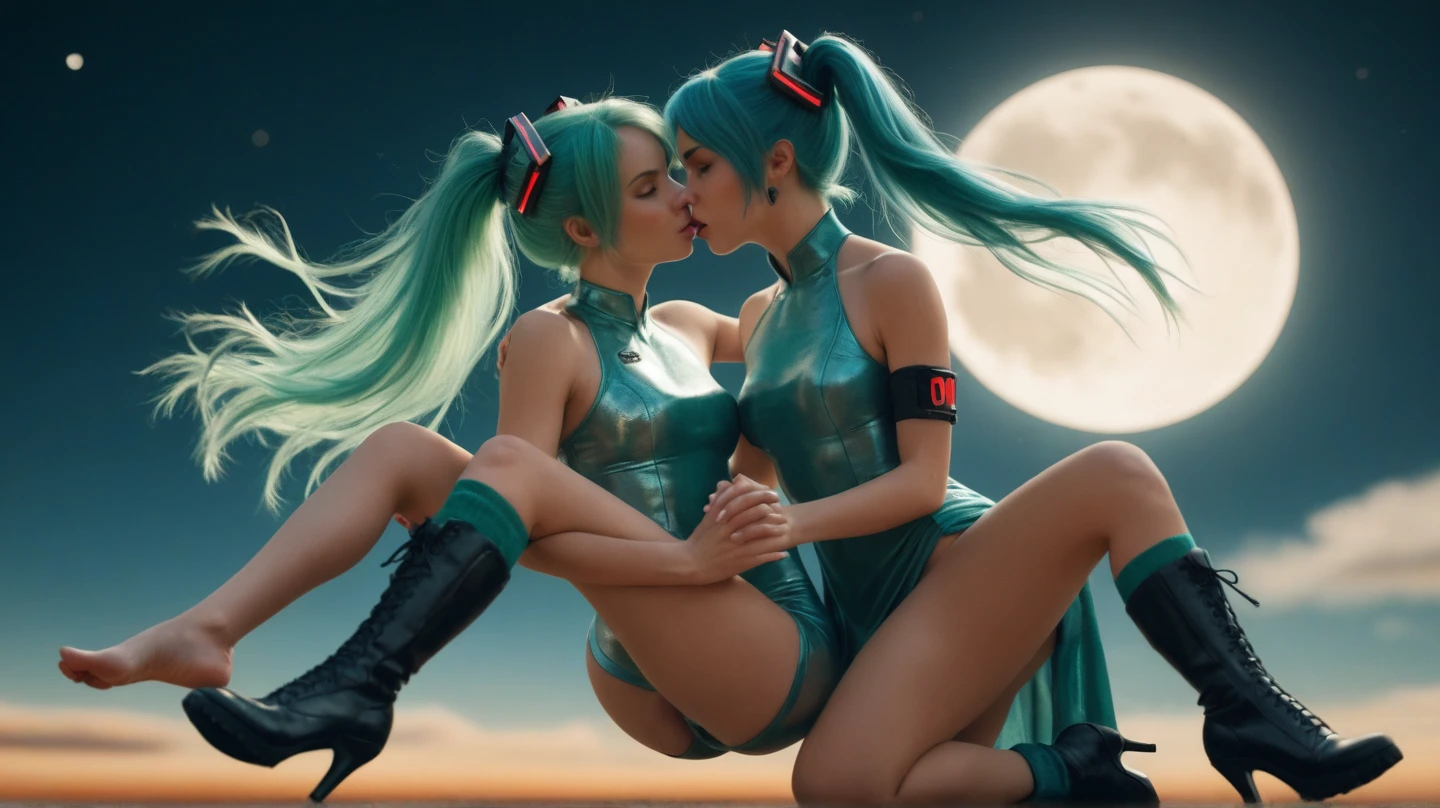 fractal sunset, infinite clouds, cute elf girl, 2 girls, extremely long neon light blue hair, cyber outfit, extreme abs, artistic style, cat ears, space tentacles, dramatic, nude, naked, no clothes, hugging, kissing, cosmic wonders, cute, transcedental magical space, beautiful girl, full body shot, spreading legs, cute face, extreme abs, skinny, perfect body, cat ears, elf, secret laboratory, genetic experiments, naked, nude, no clothes, cyberpunk, elf girl, cat ears, neon green hair, wings, electronic wings, cute face, city, lightning strike, dramatic, bikini, cyber robot companion sphere