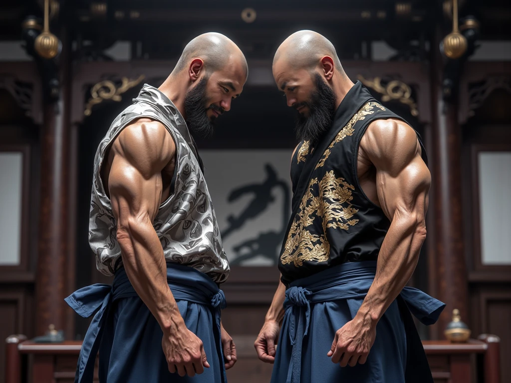 Elegant Chinese strong man, Strong physique, White robe, White Arabic pants, Light blue noble shirt, White boots, Messy light blue hair, A satisfied expression, Short hair, dark strong blue eye, Noble appearance, Armed with a silver spear, Ancient castle, medieval environment.short detailed hair,Short beard perfect figure with tattoos, Very huge and strong body, Bulging muscles, musculous, Very large pectoral muscles,Very sexy abs,The legs are muscular,Tall and mighty,Exposed Body,Tall and burly,toned figure,Huge genital bulging area,Brightens oily skin,Muscular。
