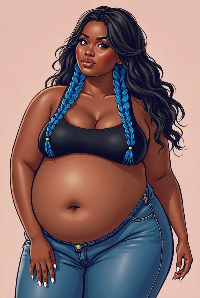 tatted black girl with long hair pregnant