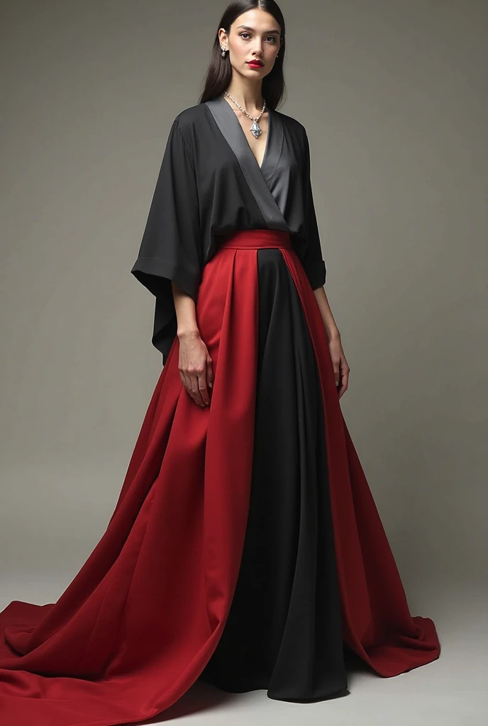 a woman covered in large red satin cloth, tied tight with the satin, mummified in satin, very long cloth, shape like mermaid gown, tight in leg, wearing a satin hijab, the satin cloth is very wide, forming the curve of the body, flowy dramatic train gown, double long satin sheet, strugle to move,full body,masterpice, 4k resolution, ultra-realistic, highly detail.