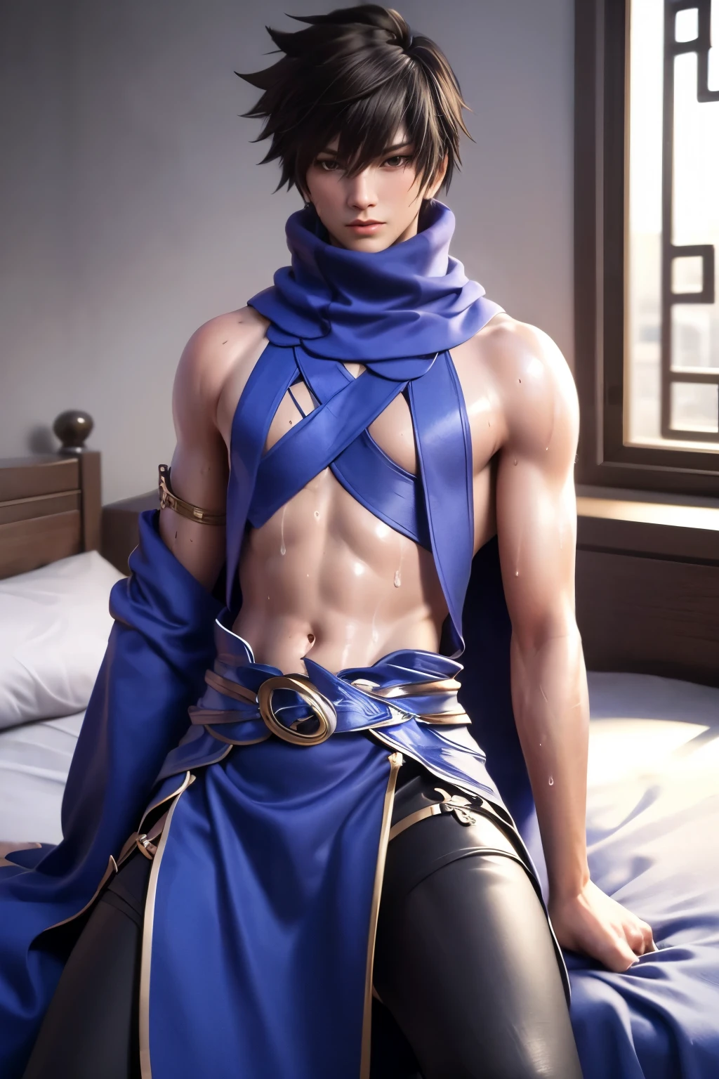male people、purple cloak、wearing a hood、greeneyes、Red-black hair color、lesbian full body、beautiful line art、Skin Highlights、extremely detailed eye、lighting、digitial lightingn、comic-book style、Perfect Anatomia、and souls、Icons、、assessing、omen、,4k resolution