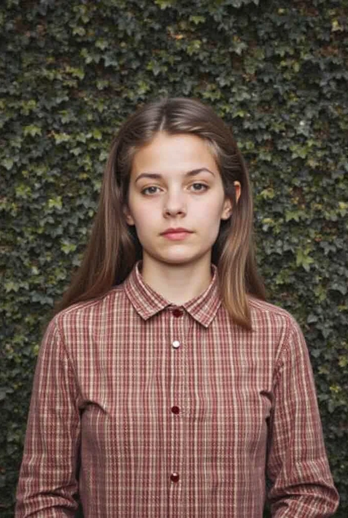Masterpiece,stunning realistic, best quality, sharpness, 1 girl,12 years old,long hair,(green hair:1),(messy hair:1),dark blue eyes,(arms behind back:1),standing in a garden,white tight shirt,jeans