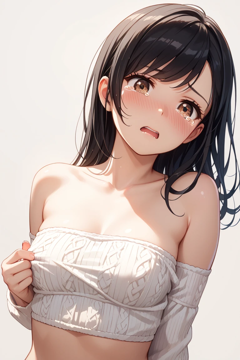 , highest quality, 8K, , young girl、primary school student、Ten generations,,RAW photo, absurd, (white blouse, red tie), smile, alone, idol face, delicate girl, delicate、thin legs、Digital single-lens reflex camera, looking at the viewer, Frank, Sophisticated, thin arms, professional lighting, film grain, chromatic aberration, (Eye and face details:1.0), distant view abandoned house , close your mouth , black haired , twintail, flat chest, {flat breasts}, French braid, topless, showing breasts, exposing breasts, show off nipple, sexy, lewd, hot, erotic, seductive, show vagina, open_mouth,fellatio_gesture,Fellatio Gesture,